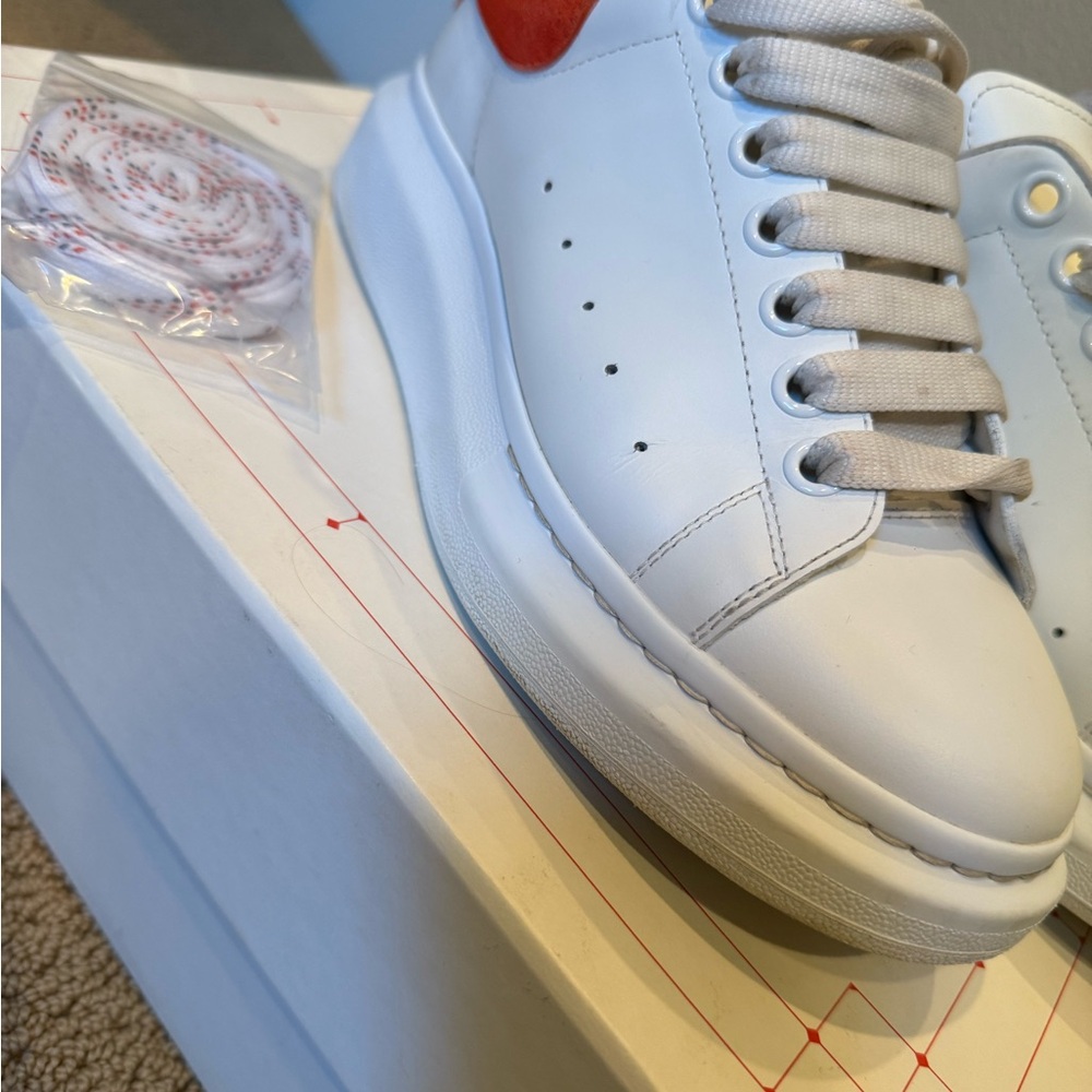 Alexander McQueen White and Red Sneakers